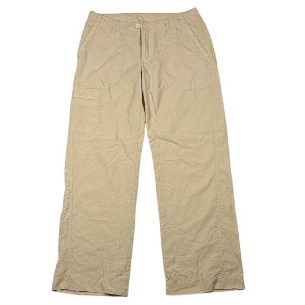 Patagonia Womens 8 Tan Khaki Cargo Hiking Pants Wide Leg Lightweight Outdoor